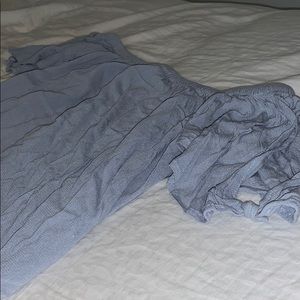 Tilly’s Off-Shoulder Blue Blouse w/ Tied Sleeves